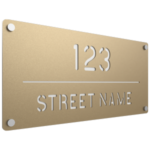 ProtectorAl 580 x 280mm Gold Matt ACM Cut Through Custom House Sign