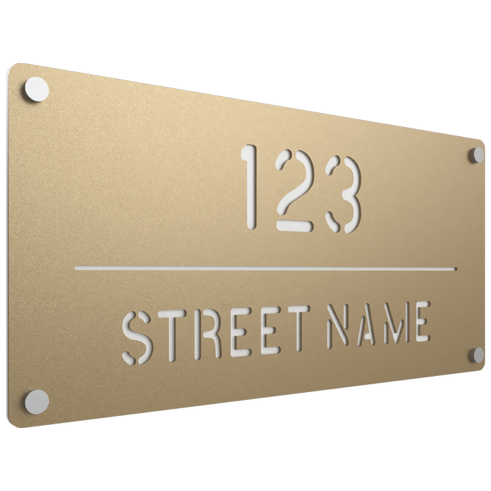 ProtectorAl 580 x 280mm Gold Matt ACM Cut Through Custom House Sign