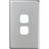HPM Excel 2 Gang Coverplate Matt Silver