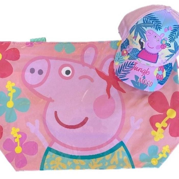 Peppa Pig Flower Kids Swimming Beach Bag 48cm Plus Baseball Cap Bundle
