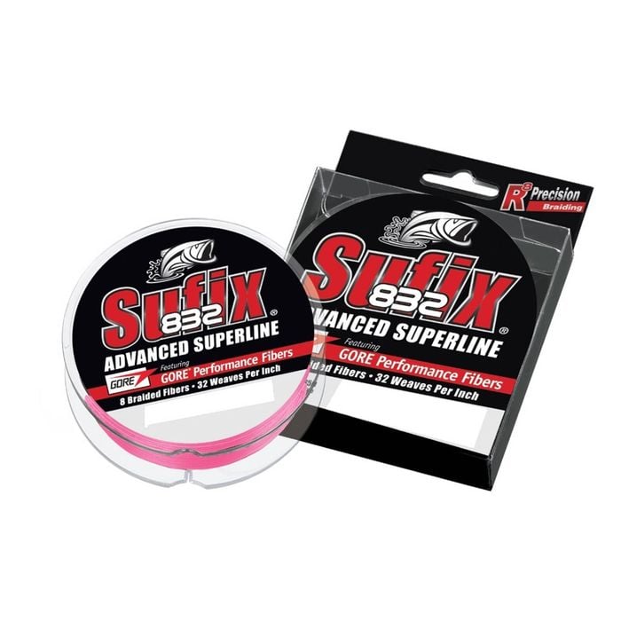 300yd Spool of 50lb Sufix 832 Superline Braided Fishing Line - Pink Braid