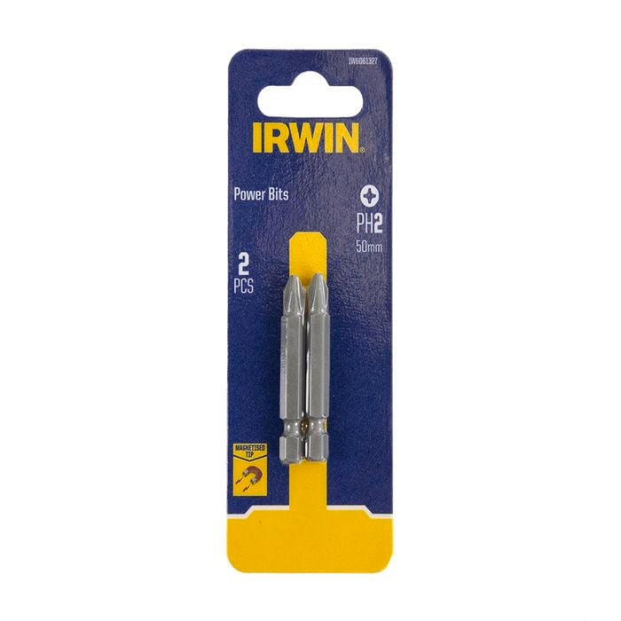 IRWIN 50mm PH2 Magnetic Power Bits - 2 Pack