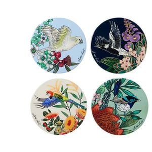 4pc Maxwell & Williams Eloise Short Native Grace Ceramic Coaster Set Assorted
