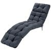 Costway 186x56cm Patio Lounge Chair Cushion High Back Floor Lazy Recliner Grey