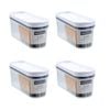 4PK Lemon and Lime Crystal Ribbed Food Dispensing Container 1.5L/22x8x8cm Assrtd