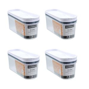 4PK Lemon and Lime Crystal Ribbed Food Dispensing Container 1.5L/22x8x8cm Assrtd