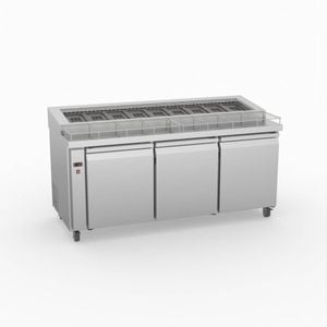 Thermaster Three Door Deluxe Pizza Prep Bench  - Pizza Prep Fridges (pwb180)