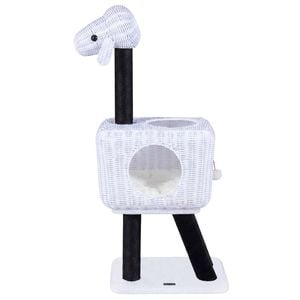 Costway Cat Tower Lamb Cat Tree Wicker Pet Scratching Posts