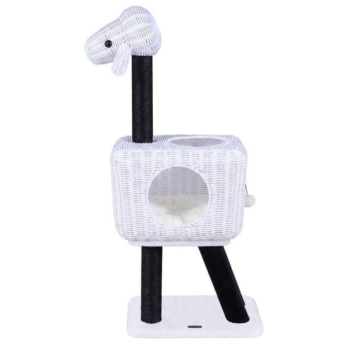 Costway Cat Tower Lamb Cat Tree Wicker Pet Scratching Posts