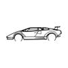 Ignite Laser Lamborghini Countach Silhouette Metal Wall Art Rustic Metal 47inch/120cm