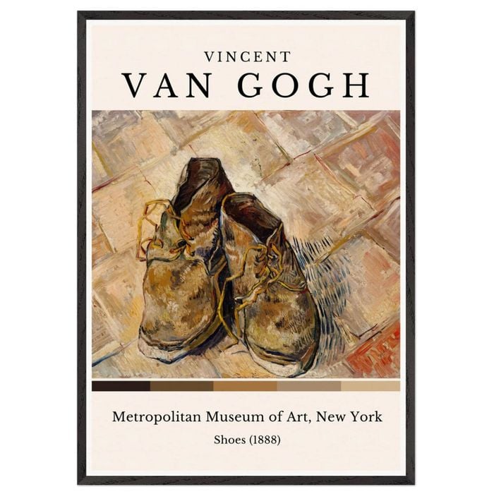 Galrie Van Gogh's Iconic Shoes Art Print Stunning Post-Impressionist Masterpiece, Black Frame, A2 42 x 60cm (16 x 24inch)