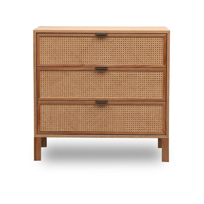 Junta Messmate And Natural Rattan 3 Drawer Tallboy