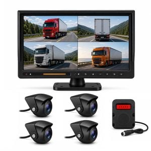 4CH BSD Truck Monitor System MP5 10.1" IPS Touchscreen IP69 Sound-light Alarm
