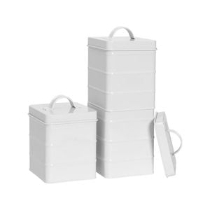 Harbour Housewares Vintage Metal Storage Canisters - 2L - Pack of 3