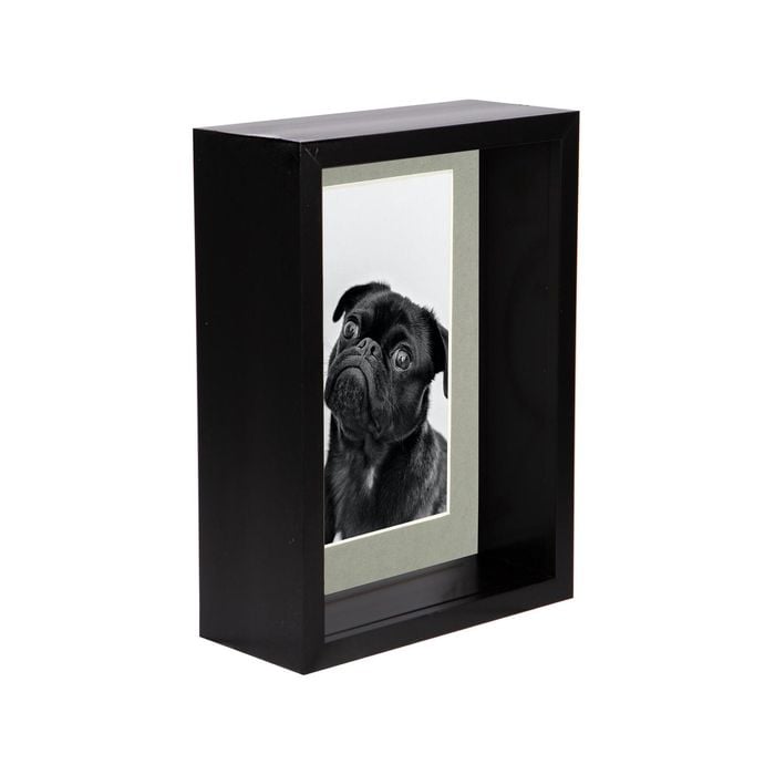 Nicola Spring 5" x 7" Black 3D Deep Box Photo Frame - 4" x 6" Mount