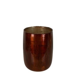 Belle Dannika Glass Flower Vase Large Round 25cm - Amber