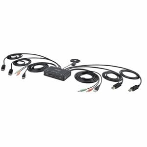 StarTech.com C2-DD46-UA2-CBL-KVM KVM Switchbox - 2 Computer(s) - 1 Local User(s) - 4K - 3840 x 2160 - 4 x USB - 6 x DisplayPort