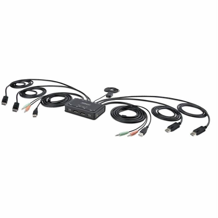 StarTech.com C2-DD46-UA2-CBL-KVM KVM Switchbox - 2 Computer(s) - 1 Local User(s) - 4K - 3840 x 2160 - 4 x USB - 6 x DisplayPort