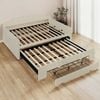 Familand Queen Daybed Trundle Bed Storage Drawer in Cream