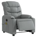 vidaXL Electric Massage Recliner Chair Armchair Single Sofa Light Grey Fabric