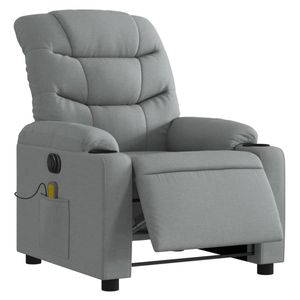 vidaXL Electric Massage Recliner Chair Armchair Single Sofa Light Grey Fabric