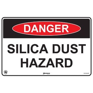 Pinnacle 300 x 200mm Metal Danger Silica Dust Hazard Sign