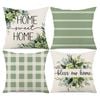 Catzon 4 Pcs Linen Throw Pillow Covers Watercolor Flower for Bed Sofa Decor 40X40cm