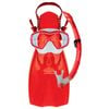 Mirage Shrimp Large-XL Silitex Mask, Snorkel & Fin Set Junior Red