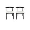 SK Designer Living | Pack of 2 | Replica Hans Wegner Elbow Chair CH20 - Black & White