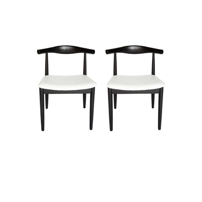 SK Designer Living | Pack of 2 | Replica Hans Wegner Elbow Chair CH20 - Black & White