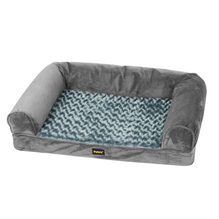 PaWz Orthopedic Dog Bed Large Memory Foam Sofa Grey for Medium Dogs