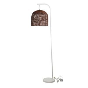 Oriel Lighting Jess Floor Lamp With White Base And Poppa Shade