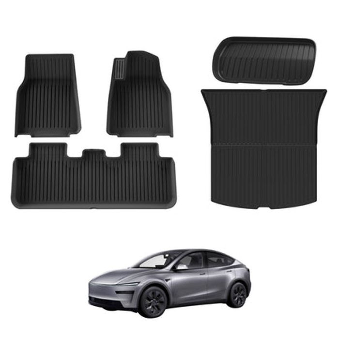 AUSGO 3D Injection Floor Mats & Boot Liner Set For Tesla Model Y Juniper 5-Seat 2025-Onwards Car Floor Liners Cargo Mat