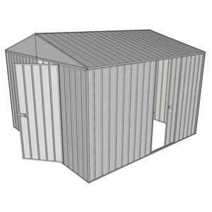Build-a-Shed 3.0 x 3.0 x 2.3m Gable Single Sliding Side Door Shed - Zinc