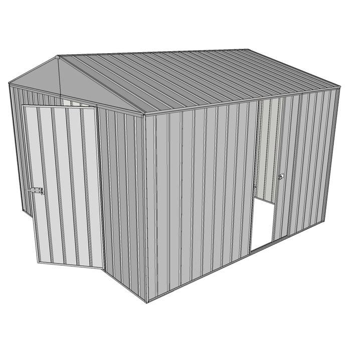 Build-a-Shed 3.0 x 3.0 x 2.3m Gable Single Sliding Side Door Shed - Zinc
