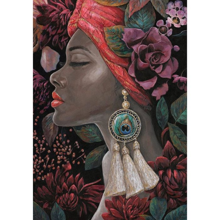 P&P African Lady Canvas Print - Elegant Modern Wall Art for Living Room, Bedroom & Office Decor 70x100cm