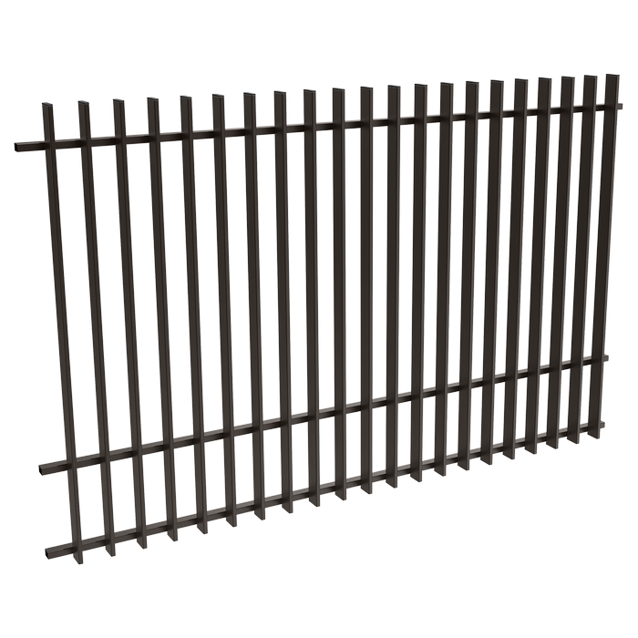 ProtectorAl 2400W x 1500H Satin Black Aluminium Radiator Pool Fence Panel with Mid Rail - Black