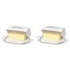 2PK Butterie Flip-Top Plastic Butter Dish w/ Spreader 22.9x14cm - White