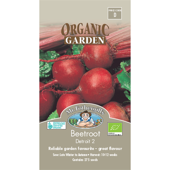 Mr Fothergill's Detroit Beetroot Organic Seeds