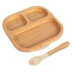 Tiny Dining Bamboo Segmented Baby Weaning Plate & Fork Set