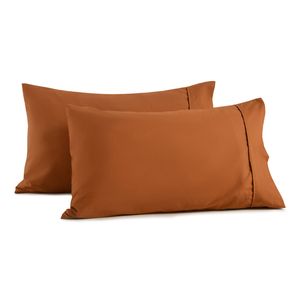 Dreamaker 250TC Cotton & Recycled Polyester Blend Standard Pillowcase Twin Pack Rust