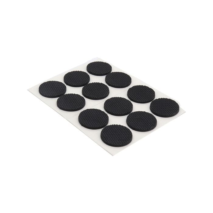 Surface Gard 19mm Black Round Foam Pad - 12 Piece