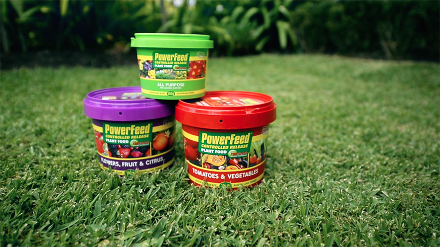 Tubs of Power Feed plant food