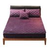 Anycozy Mattress Cover Dark Purple King Size Crystal Velvet Thicken Quilted Warm Soft Plush Bed Sheet