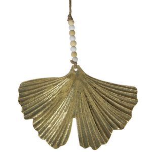 LVD Metal Gingko Hanging Home/Office Christmas Display Decor 15x10cm Gold