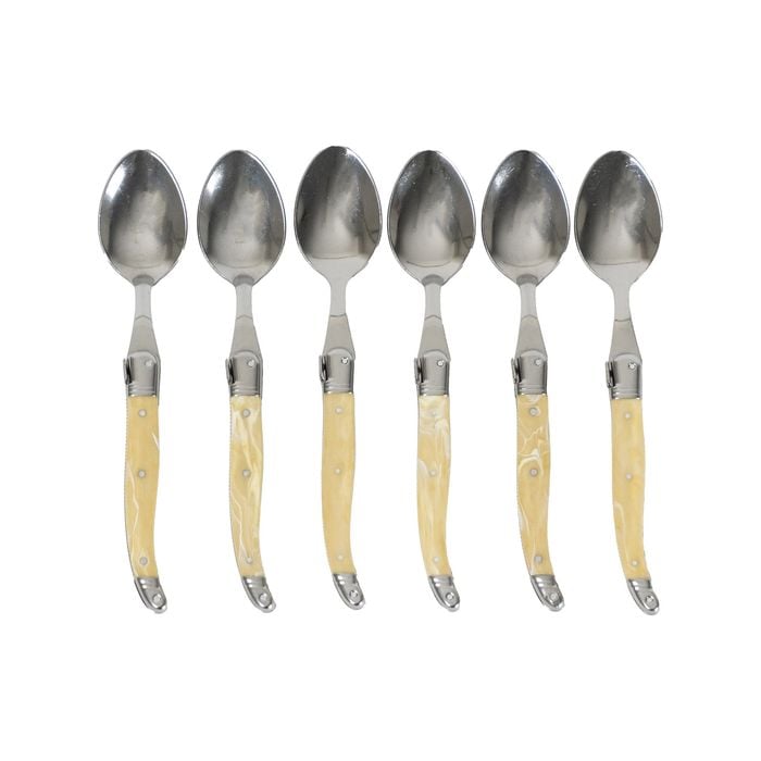 Laguiole Jean Neron 6pc. Coffee Spoon Set - Light Horn
