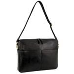 Pierre Cardin 13" Leather Laptop Computer Business Bag in Black