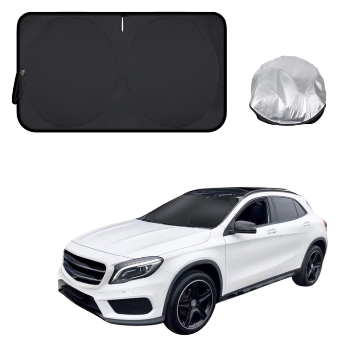 Front Windscreen Sun Shade for Mercedes-Benz GLA SUV 2013 - 2019 (X156) - Standard 150 x 85 cm - Black