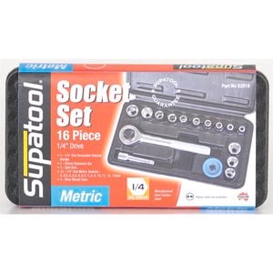 Supatool 16 Piece 1/4" Drive Socket Set