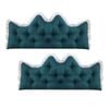 SOGA 2x120cm Crown Pillows Tufted Teal Headboard Cushion Set